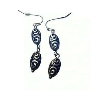 Premier Designs "Carried Away” Earrings Gold Silver Dangle Fish Hooks